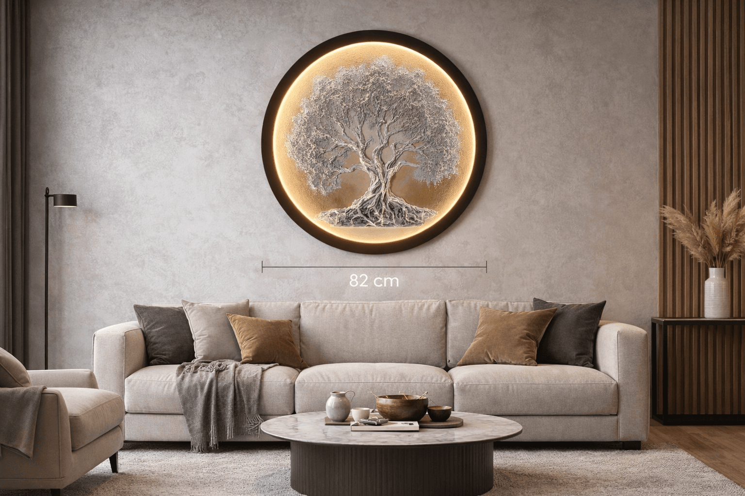 Tablou decorativ „Arborele Luminii” 82 cm cu LED – handmade, relief, design modern — image 6